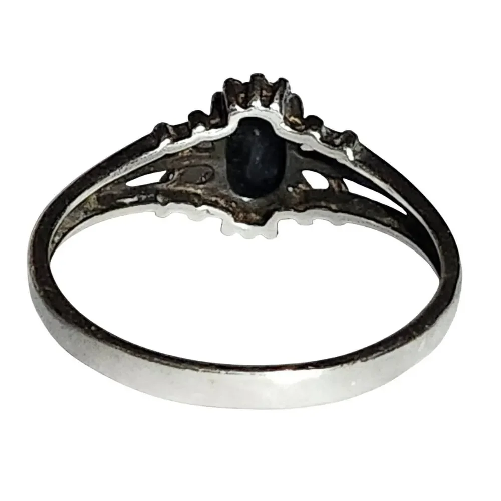Vintage NVC Nataliya Collister Avon 925 Sterling Sapphire CZ Ring SZ 10.5ze 10.5